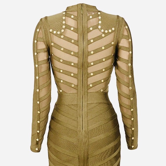 STUDDED BANDAGE MIDI DRESS - Picture 5 of 10